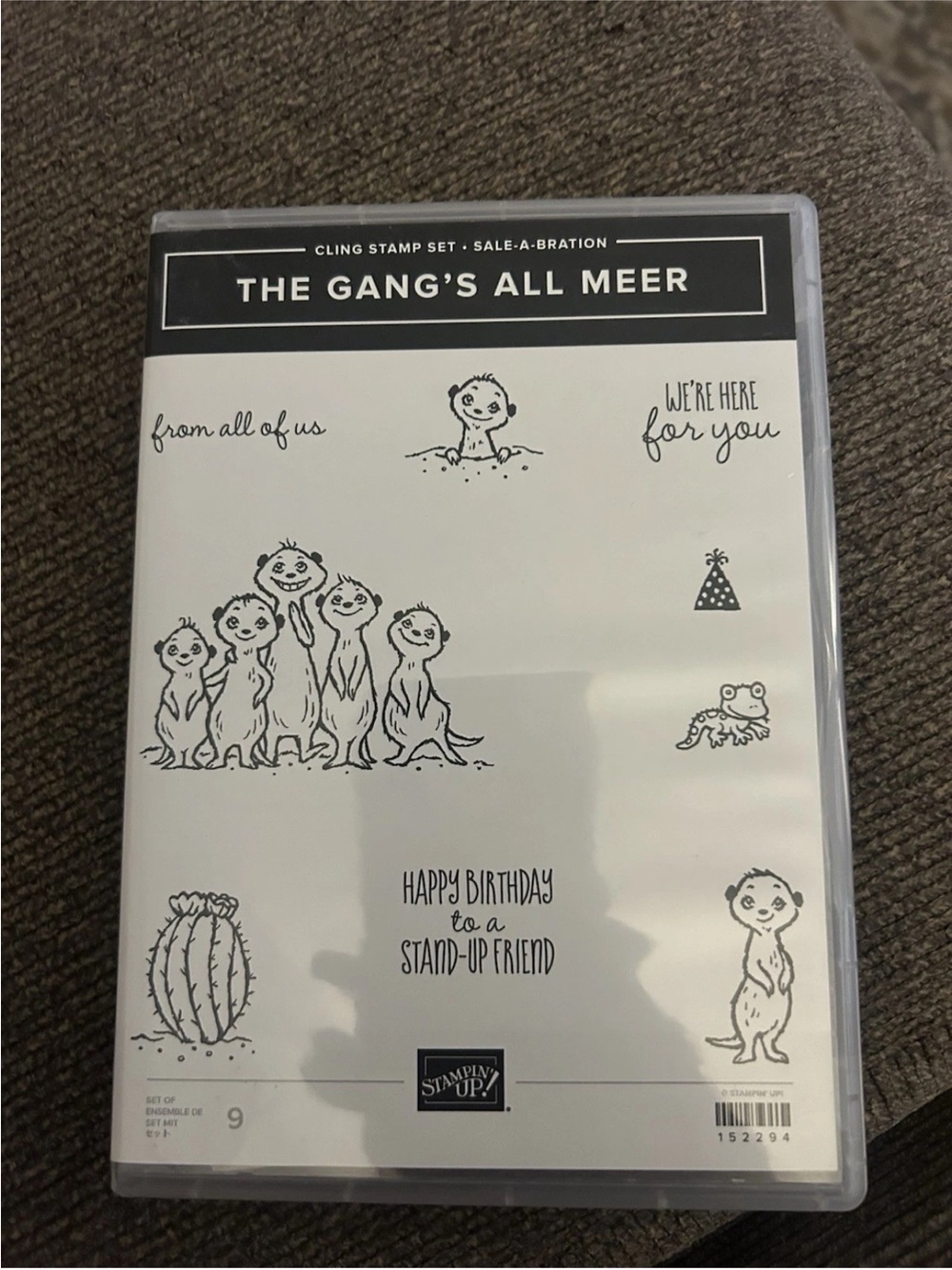 Stampin Up 152294 The Gangs All Meer Rubber Cling Stamp 9 pc Animal Party C8